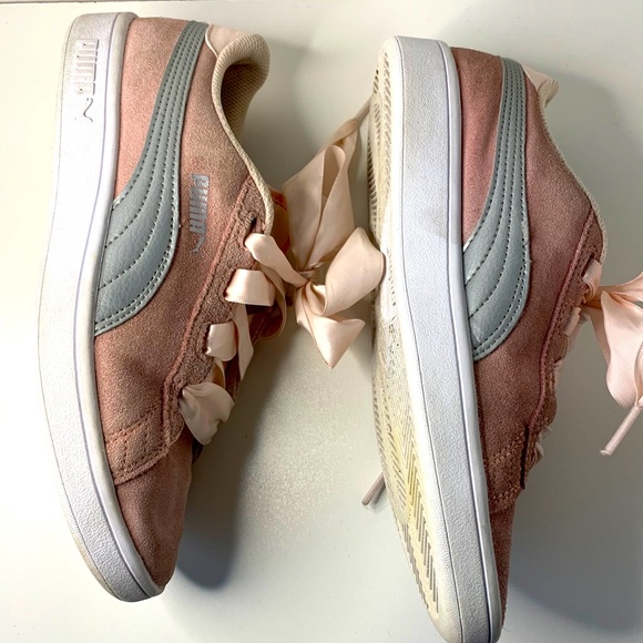 Pink Suede, Satin Lace Puma Shoes - Picture 7 of 7